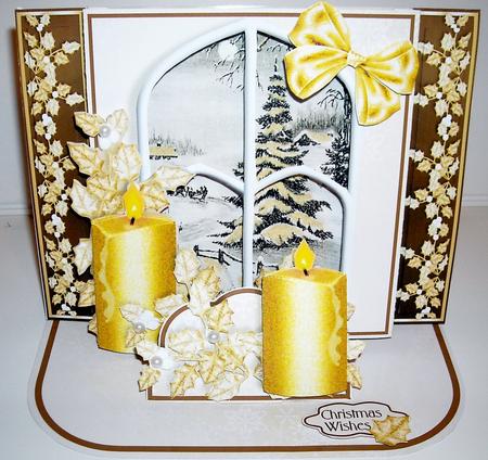 Shadow Box Easel Windows 3D Kit - Christmas Landscape by Pam Stubley