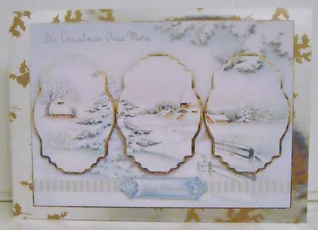 Christmas Time Again Panel Card with Toppers by Pam Stubley