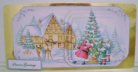 Santa's House, Trees, Elves and Reindeer by Pam Stubley