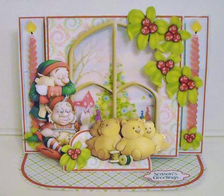 Shadow Box Easel Windows 3D Kit - Christmas Preparations by Pam Stubley