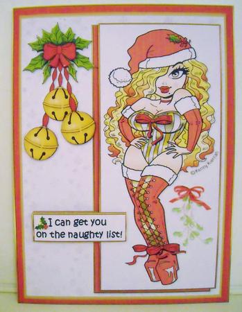 Xmas Hottie and the Naughty List Quick Card by Pam Stubley