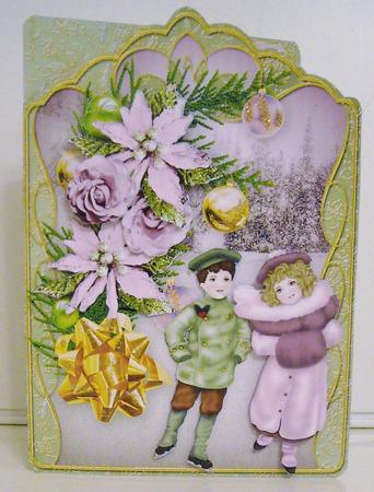 Christmas Skaters Shaped Card Mini Kit by Pam Stubley