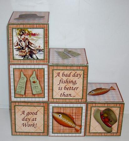 Fishing Blocks Card 2 Sheet Mini Kit by Pam Stubley
