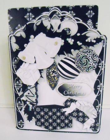 Black and White Christmas Shaped Card Mini Kit by Pam Stubley