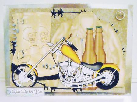 Motorbike, Jacket, Boots and Beer by Pam Stubley