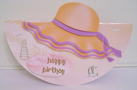 Beach Hat Topped Wobble Card Mini Kit by Pam Stubley