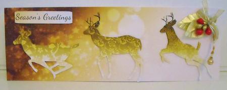 Stylish Reindeer Large Dl Christmas Card by Pam Stubley