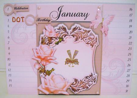 January - Any Year - A5 Landscape Calendar Card by Pam Stubley
