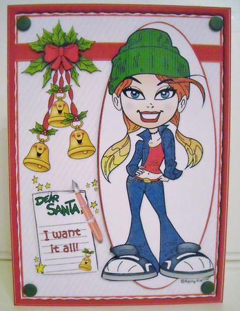 Teen Diva Writes to Santa Quick Card by Pam Stubley