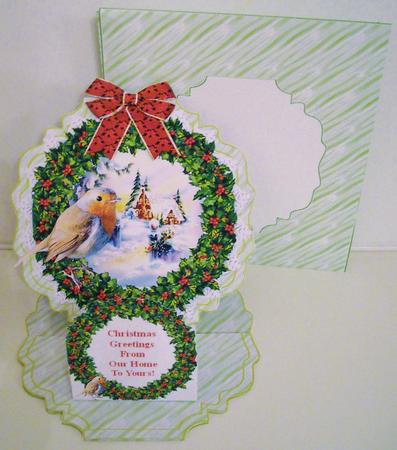 Christmas Robin 3D Decoupage Easel Card Kit and Envelope by Pam Stubley