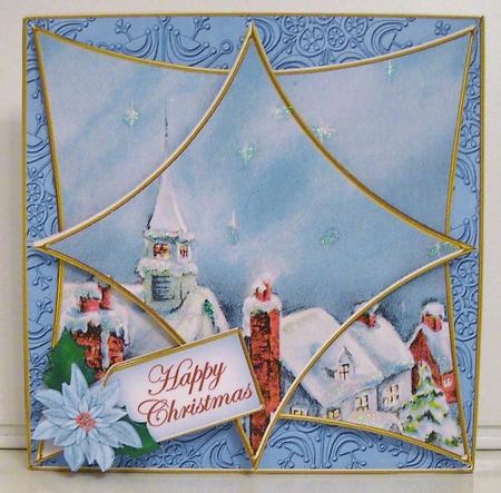 Blue Rooftops 3D Star Card Mini Kit by Pam Stubley