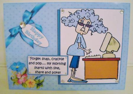 Stella Wakes Up to Facebook Quick Card by Pam Stubley