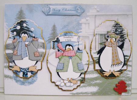 Penguins Party Panel Card with Toppers by Pam Stubley