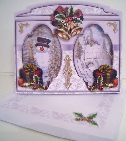 Stand-alone Easel Card Kit - Lilac Christmas by Pam Stubley