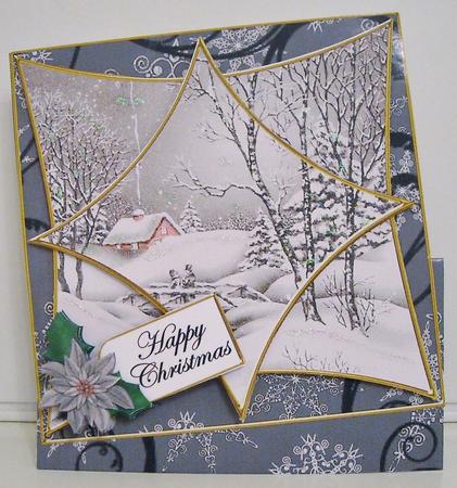 Winter Walk Black 3D Star Card Mini Kit by Pam Stubley