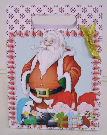 Gift Bag - Santa, Elves and Penguin by Pam Stubley