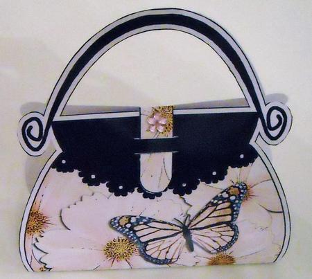 Butterfly & Flower Handbag Shaped Treat Favour Box Mini Kit by Pam Stubley
