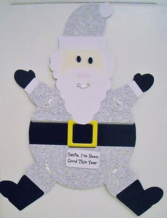 Hanging Mobile Sparkly Silver Santa by Pam Stubley