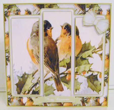 Beautiful Vintage Christmas Robins 6x6 Panel Card by Pam Stubley