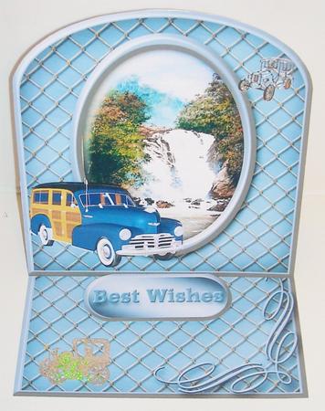 Vintage Car Arched Easel Card Mini Kit by Pam Stubley