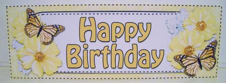 Large Dl Birthday Floral Butterflies Card & 3D Decoupage by Pam Stubley