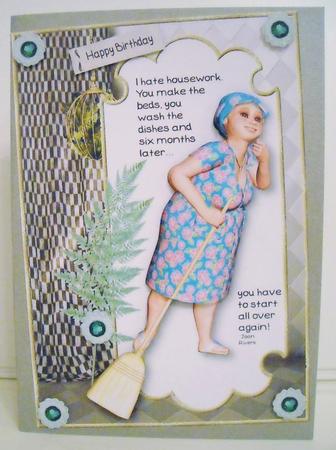Cleaning Lament Card Topper by Pam Stubley