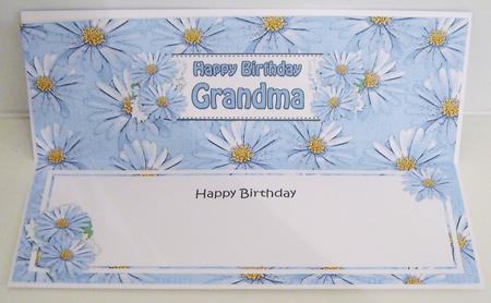 Birthday Grandma Daisies Floral Large Dl Matching Insert by Pam Stubley