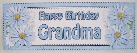 Large Dl Birthday Grandma Daisies Floral 3D Decoupage by Pam Stubley