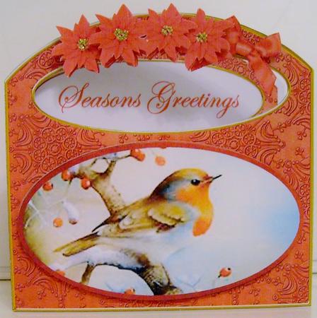 Red Robin Seasons Greetings Aperture Decoupage Card Mini Kit by Pam Stubley