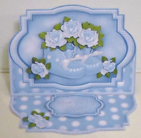 New Baby Boy Shaped Easel Card Mini Kit by Pam Stubley