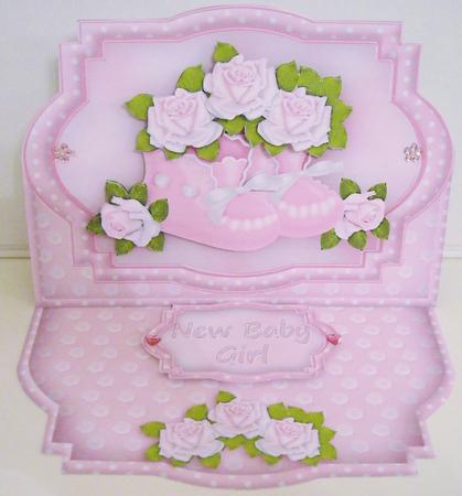 New Baby Girl Shaped Easel Card Mini Kit by Pam Stubley