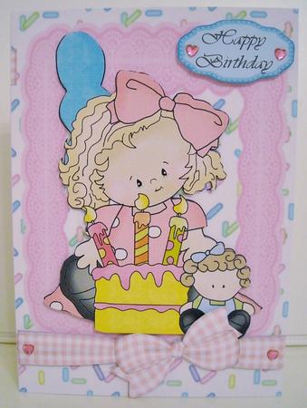 Gorgeous Blonde Girl with Cake & Dolly by Pam Stubley