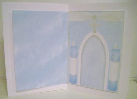 A5 Christening Card Insert in Blue by Pam Stubley