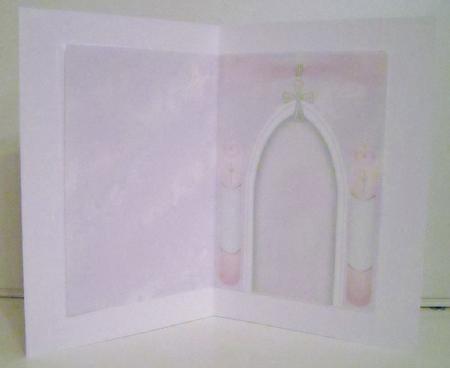 A5 Christening Card in Pink Insert by Pam Stubley