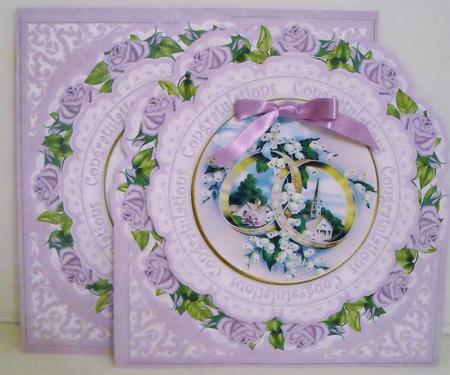 Lilac Wedding Rings Congratulations Picture Doily C & E Kit by Pam Stubley