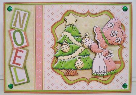 Christmas Bonnet Girl Decorating Tree Topper & Decoupage by Pam Stubley