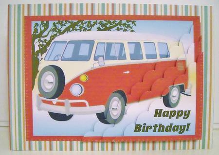Scallop Corner - Red Camper Van by Pam Stubley