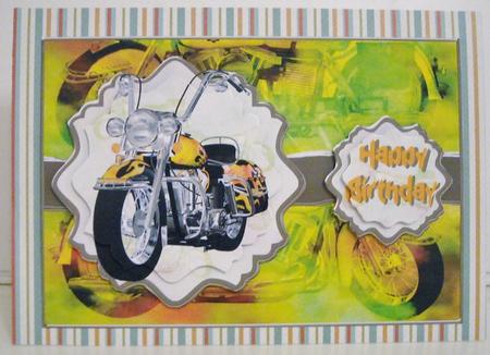 Happy Birthday Biker Ornate Mat Double Pyramid by Pam Stubley