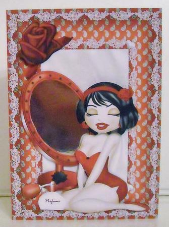 I Feel Pretty, with Cute Little Lady and Rose by Pam Stubley