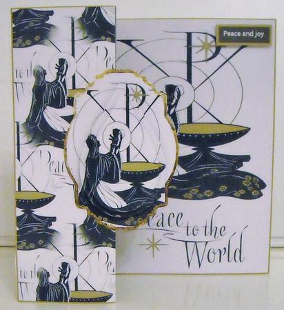 Peaceful Joy to the World No Hole Fold Back Card by Pam Stubley