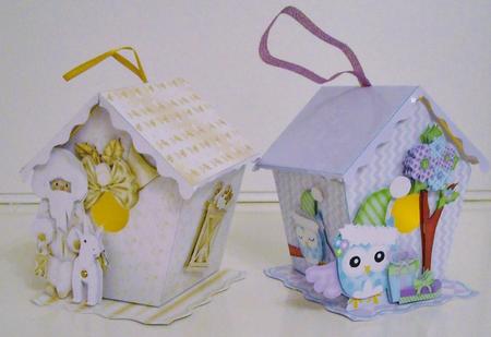 Bird House Gift Box or Tree Ornament- Deer Santa by Pam Stubley