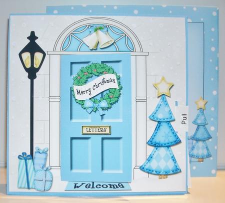 3D Xmas Penguin's Presents Animated Moveable Open Door by Pam Stubley