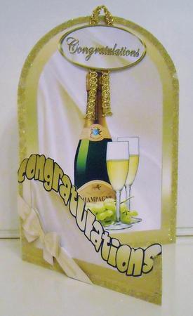 Champagne and Glasses Congratulations by Pam Stubley