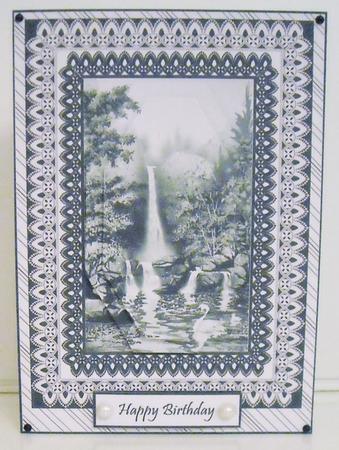 Monochrome Lace - Waterfall Swan by Pam Stubley