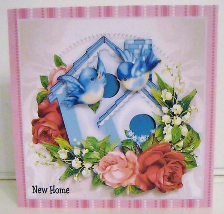 New Home Vintage Roses&birdhouse by Pam Stubley