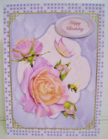 Lilac and Orange Rose Decoupage by Pam Stubley