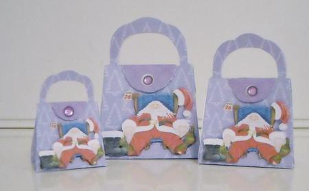 Christmas Handbags Gift-box Decoration - Santa Takes a Rest by Pam Stubley