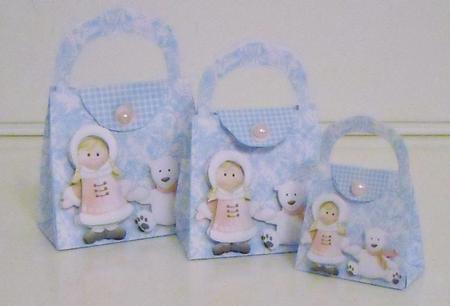 Christmas Handbags Gift-box Decoration - Eskimo Fun by Pam Stubley
