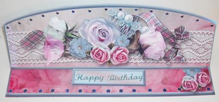 Vintage Roses Arched Large Dl Easel Card Mini Kit by Pam Stubley