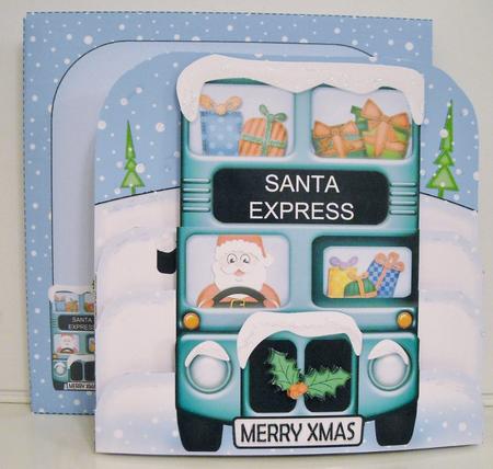 3D Xmas Santa Express Pop Out Card Kit by Pam Stubley